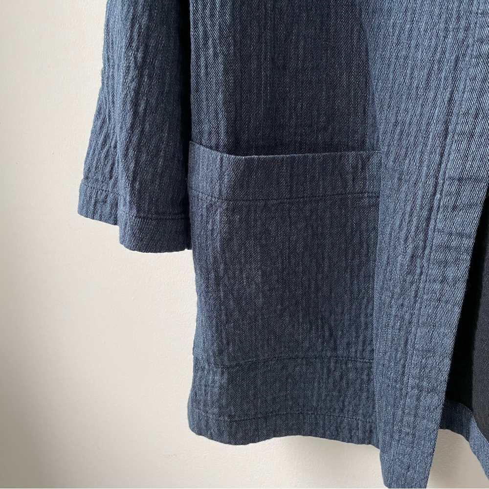 Eileen Fisher Cotton Linen Denim Jacket Size SP - Picture 3 of 7